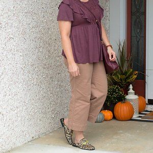 Gap Petite high rise wide leg crop pants